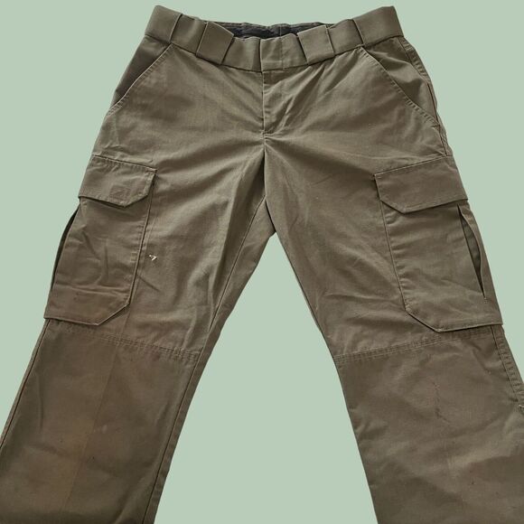5.11 Tactical Pro Pants‎ Womens 30x34 Relaxed Fit Green Ripstop Cargo Workwear - Picture 1 of 16